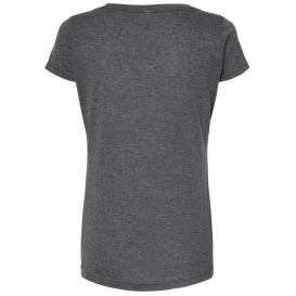 Tultex 243 Women\'s Poly-Rich Scoop Neck T-Shirt - Heather Charcoal
