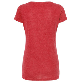 Tultex 243 Women\'s Poly-Rich Scoop Neck T-Shirt - Heather Red