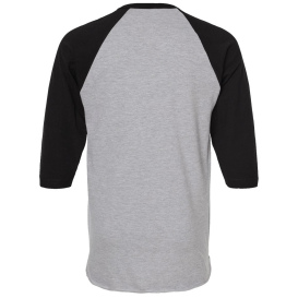 Tultex 245 Unisex Fine Jersey Raglan T-Shirt - Heather Grey/Black