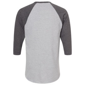 Tultex 245 Unisex Fine Jersey Raglan T-Shirt - Heather Grey/Heather Charcoal