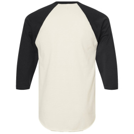 Tultex 245 Unisex Fine Jersey Raglan T-Shirt - Vintage White/Black