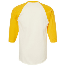 Tultex 245 Unisex Fine Jersey Raglan T-Shirt - Vintage White/Mellow Yellow
