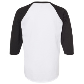 Tultex 245 Unisex Fine Jersey Raglan T-Shirt - White/Black