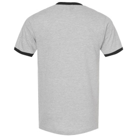 Tultex 246 Unisex Fine Jersey Ringer T-Shirt - Heather Grey/Black