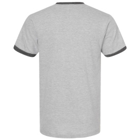 Tultex 246 Unisex Fine Jersey Ringer T-Shirt - Heather Grey/Heather Charcoal
