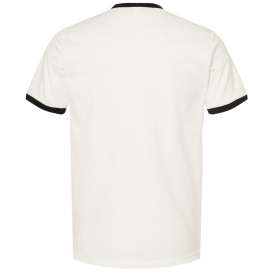 Tultex 246 Unisex Fine Jersey Ringer T-Shirt - Vintage White/Black