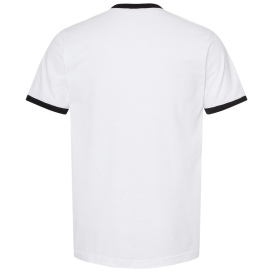 Tultex 246 Unisex Fine Jersey Ringer T-Shirt - White/Black