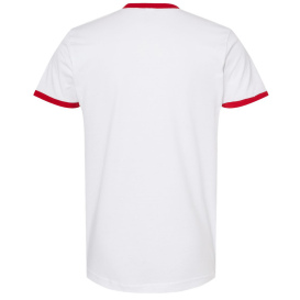 Tultex 246 Unisex Fine Jersey Ringer T-Shirt - White/Red