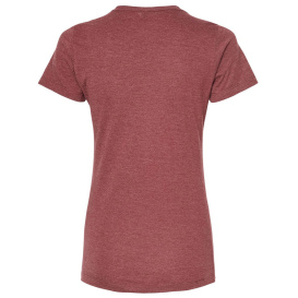 Tultex 542 Women\'s Premium Cotton Blend T-Shirt - Burgundy Heather