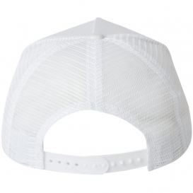 Valucap 8804H Five-Panel Mesh-Back Trucker Cap - White