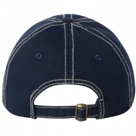 Valucap VC300A Adult Bio-Washed Classic Dad\'s Cap - Navy/Stone