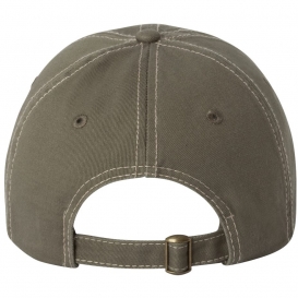 Valucap VC300A Adult Bio-Washed Classic Dad's Cap - Olive/Stone