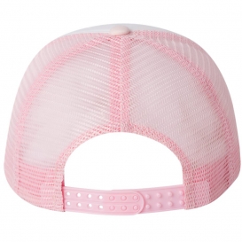 Valucap VC700 Foam Mesh-Back Trucker Cap - White/Pink