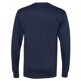 Hanes W120 Workwear Long Sleeve Pocket T-Shirt - Navy