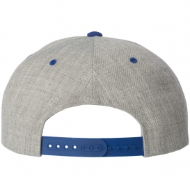 YP Classics 6089M Wool Blend Flat Bill Snapback Cap - Heather Grey/Royal