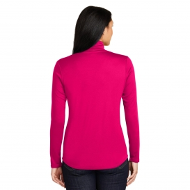 Sport-Tek LST357 Ladies PosiCharge Competitor 1/4-Zip Pullover- Pink Raspberry