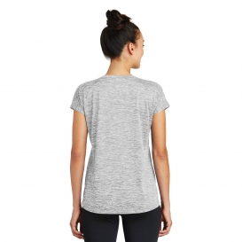 Sport-Tek LST390 Ladies PosiCharge Electric Heather Sporty Tee - Silver Electric