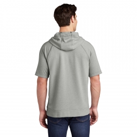 Sport-Tek ST297 Tri-Blend Wicking Fleece Short Sleeve Hooded Pullover - Light Grey Heather