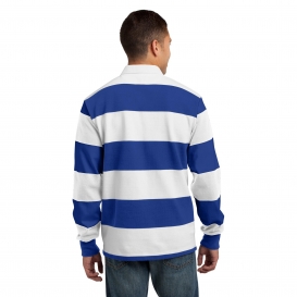Sport-Tek ST301 Classic Long Sleeve Rugby Polo - True Royal/White