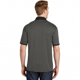 Sport-Tek ST667 Heather Contender Contrast Polo - Graphite Heather/Black