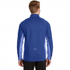 Sport-Tek ST854 Sport-Wick Stretch Contrast 1/2-Zip Pullover - True Royal/True Royal Heather