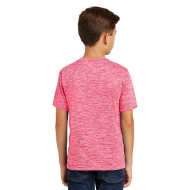 Sport-Tek YST390 Youth PosiCharge Electric Heather Tee - Power Pink Electric