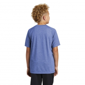 Sport-Tek YST400 Youth PosiCharge Tri-Blend Wicking Raglan Tee - True Royal Heather
