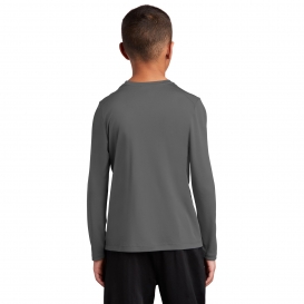 Sport-Tek YST420LS Youth Posi-UV Pro Long Sleeve Tee - Dark Smoke Grey