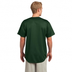 Sport-Tek ST220 PosiCharge Tough Mesh Full-Button Jersey T-Shirt - Forest Green