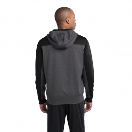Sport-Tek ST249 Colorblock Tech Fleece 1/4-Zip Hooded Sweatshirt - Graphite Heather/Black