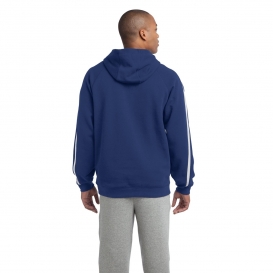 Sport-Tek ST265 Sleeve Stripe Pullover Hooded Sweatshirt - True Royal/White
