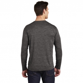 Sport-Tek ST390LS PosiCharge Long Sleeve Electric Heather Tee - Grey/Black Electric