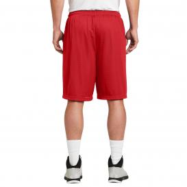 Sport-Tek ST515 Long PosiCharge Classic Mesh Shorts - True Red