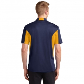 Sport-Tek TST655 Tall Side Blocked Micropique Sport-Wick Polo - True Navy/Gold