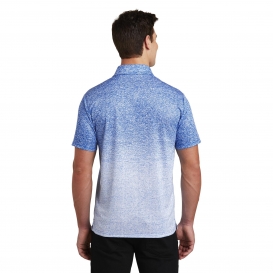 Sport-Tek ST671 Ombre Heather Polo - White/True Royal