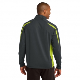 Sport-Tek ST851 Sport-Wick Stretch 1/2-Zip Colorblock Pullover - Charcoal Grey/Charge Green