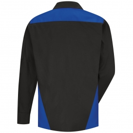 Red Kap SY18 Long Sleeve Tri Color Shop Shirt - Royal/Black | Full Source