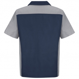 Red Kap SY20 Crew Shirt - Short Sleeve - Navy/Grey | Full Source