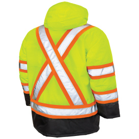 Tough Duck S176 Type R Class 3 Poly Oxford Lined Safety Parka - Yellow/Lime