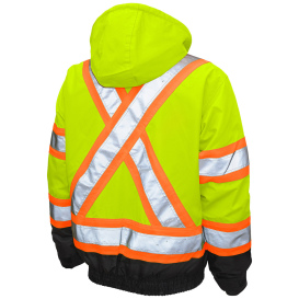Tough Duck S413 Type R Class 3 Poly Oxford 3-In-1 Safety Bomber with Fleece Liner - Yellow/Lime