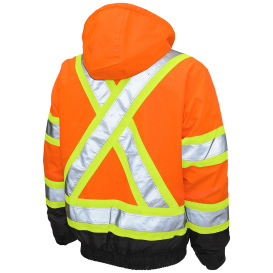 Tough Duck S413 Type R Class 3 Poly Oxford 3-In-1 Safety Bomber with Fleece Liner - Orange