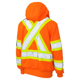 Tough Duck SJ42 Type R Class 3 Women's Fleece Safety Hoodie - Orange