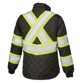 Tough Duck SJ471 Type O Class 1 Women\'s Quilted Safety Freezer Jacket - Black