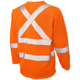 Tough Duck ST08 Type R Class 3 Micro Mesh Long Sleeve Safety Shirt w/ Pocket - Orange