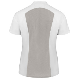 Chef Designs 051W Women\'s Airflow Raglan Chef Coat with OILBLOK - White/Gray Mesh