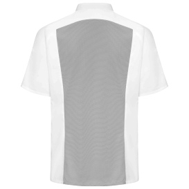 Chef Designs 052M Men\'s Airflow Raglan Chef Coat with OILBLOK - White/Gray Mesh