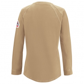 Bulwark FR QT31 Women's iQ Series Comfort Knit Long Sleeve T-Shirt - Khaki