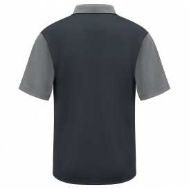 Red Kap SK56 Men\'s Performance Knit Color-Block Polo - Short Sleeve - Charcoal/Grey