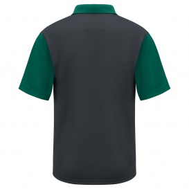 Red Kap SK56 Men\'s Performance Knit Color-Block Polo - Short Sleeve - Charcoal/Hunter Green