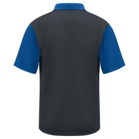 Red Kap SK56 Men\'s Performance Knit Color-Block Polo - Short Sleeve - Charcoal/Royal Blue